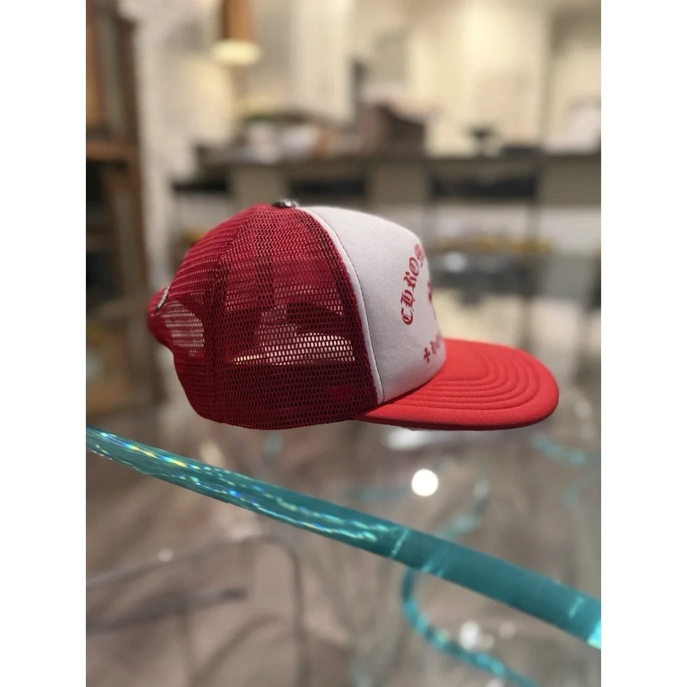 Men's Chrome Hearts Hat Cap Red White King Taco Truck Trucker SnapBack USA